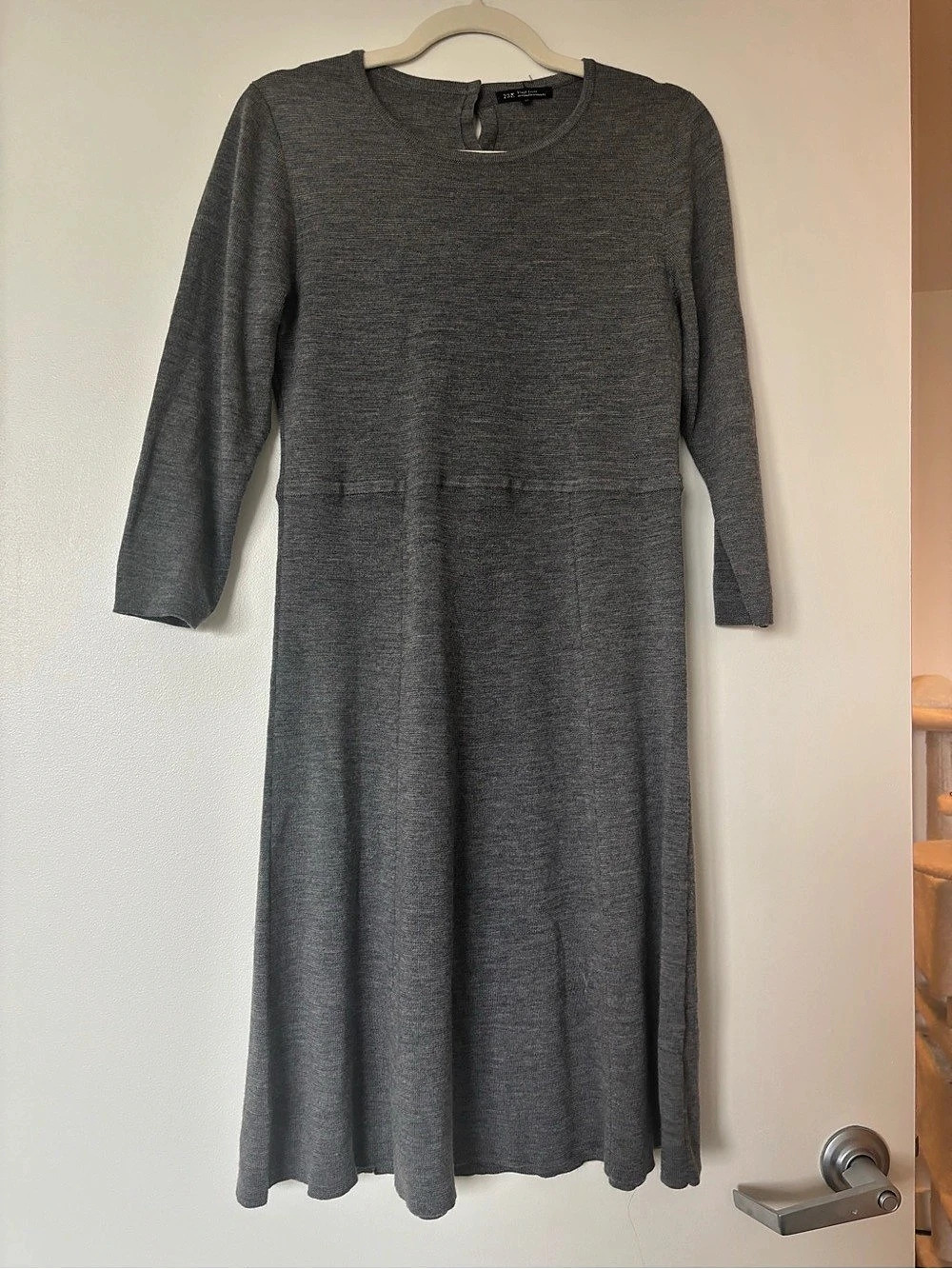 NWOT Japanese Gray Wool Midi Dress